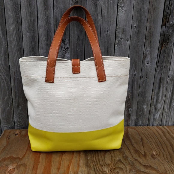 Fossil Cream and Yellow Tote Bag - Picture 2 of 8